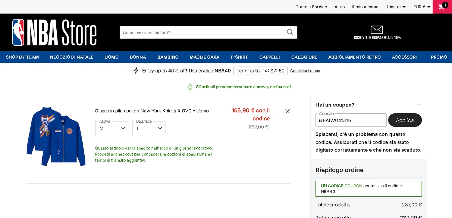 NBA League Pass promo code screenshot showing code NBAIW041316 applied at NBA League Pass checkout page. Uploaded by SimplyCodes community member alpha007 on Dec 21, 2025