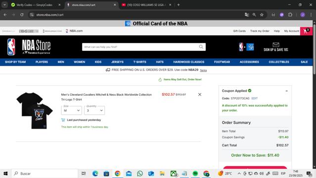NBA League Pass checkout page showing NBA League Pass promo code box | Screenshot taken by SimplyCodes community member on Sep 23, 2025