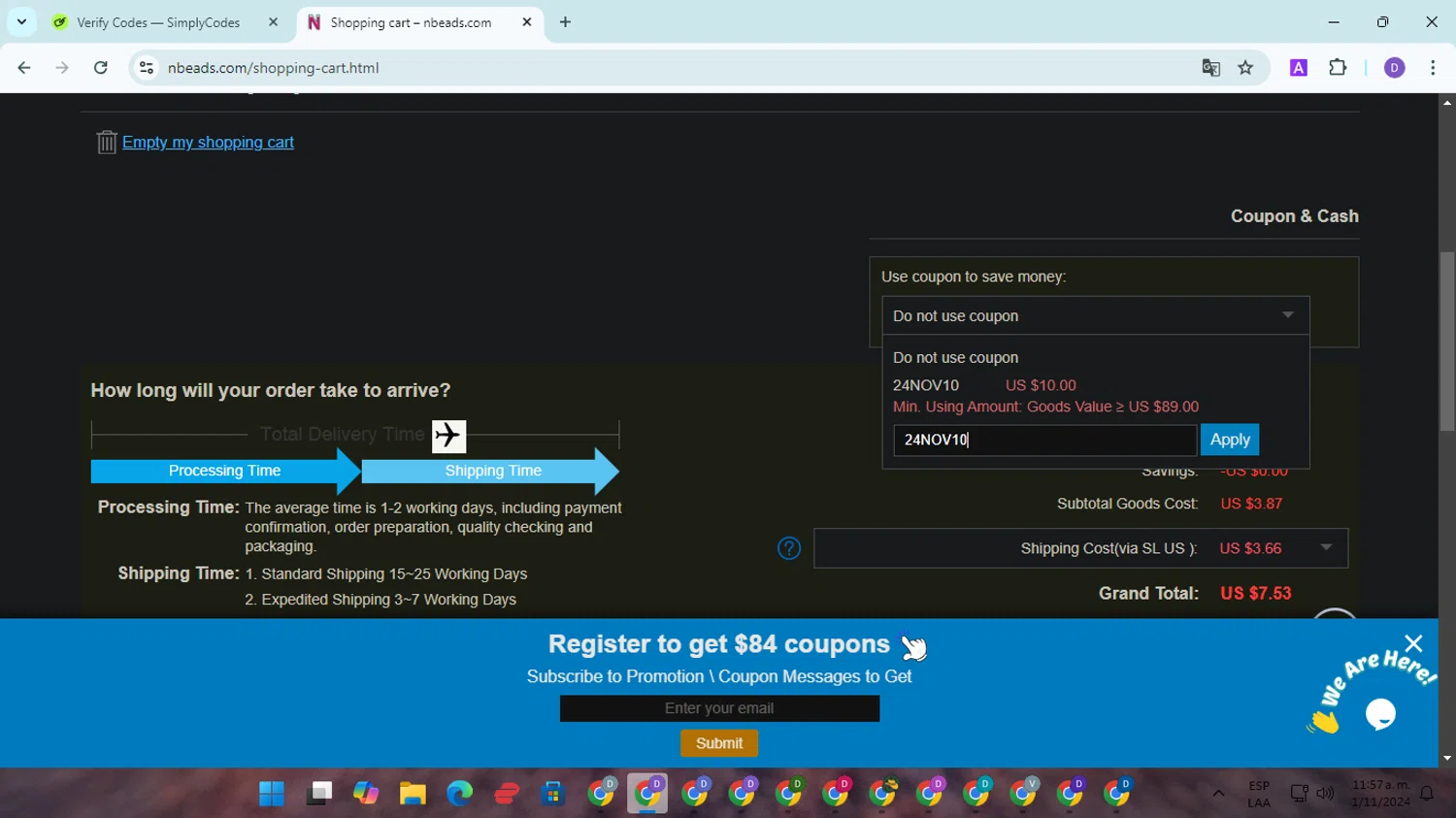 how to use Nbeads coupons