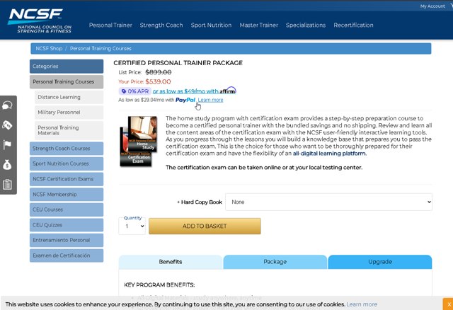 NCSF checkout page showing NCSF promo code box | Screenshot taken by SimplyCodes community member on Jul 18, 2025