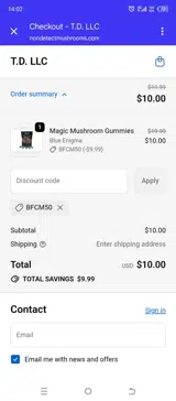 Non Detect Mushrooms coupon verification screenshot
