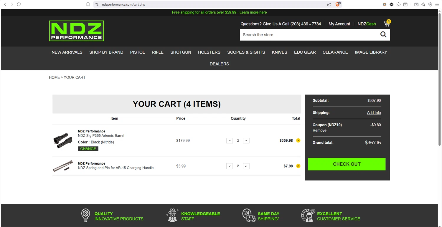 NDZ Performance checkout page showing NDZ Performance coupon code box | Screenshot taken by SimplyCodes community member on Jan 9, 2026