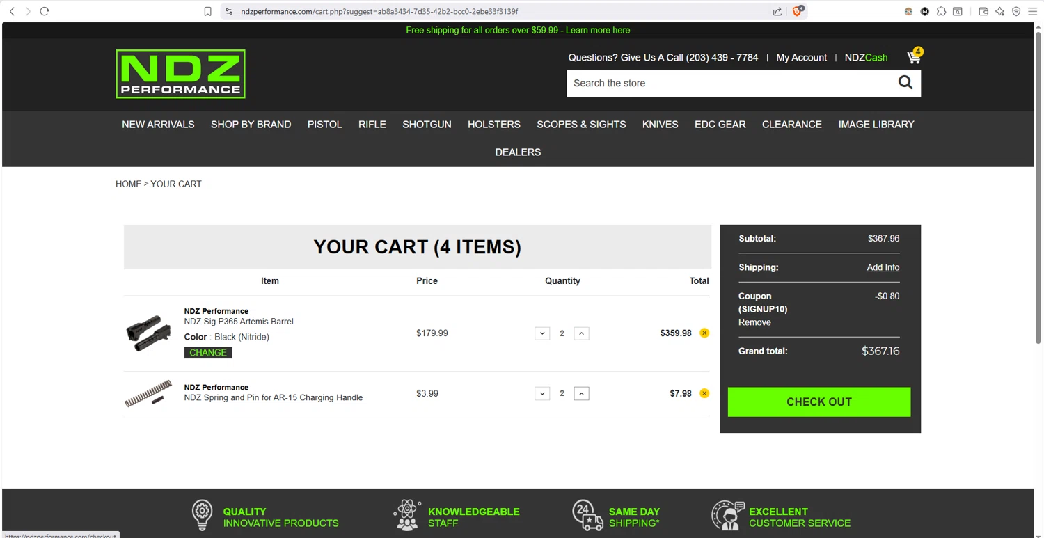 NDZ Performance checkout page showing NDZ Performance coupon code box | Screenshot taken by SimplyCodes community member on Jan 9, 2026