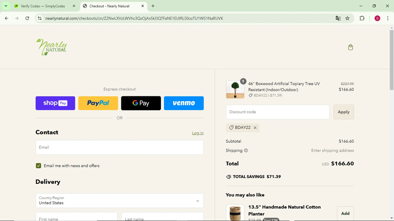 how to use Nearly Natural coupons