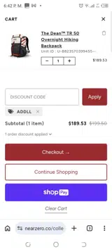 Addll coupon verification screenshot