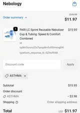 ASTHMA coupon verification screenshot