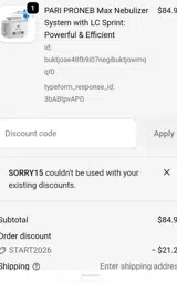 SORRY15 coupon verification screenshot