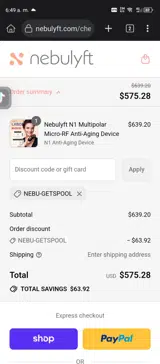 NEBU-GETSPOOL coupon verification screenshot