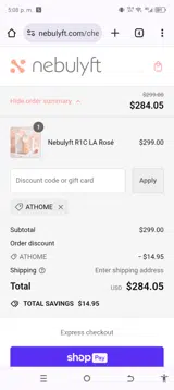 ATHOME coupon verification screenshot
