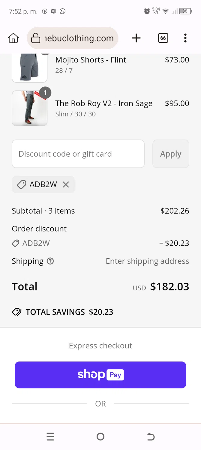 Nebu Summit promo code screenshot showing code ADB2W applied at Nebu Summit checkout page. Uploaded by SimplyCodes community member BonusChaser4306 on May 23, 2025