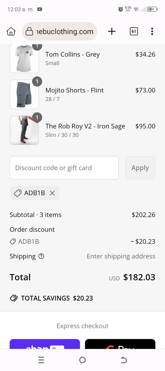 Nebu Summit promo code screenshot showing code ADB1B applied at Nebu Summit checkout page. Uploaded by SimplyCodes community member BonusChaser4306 on May 15, 2025