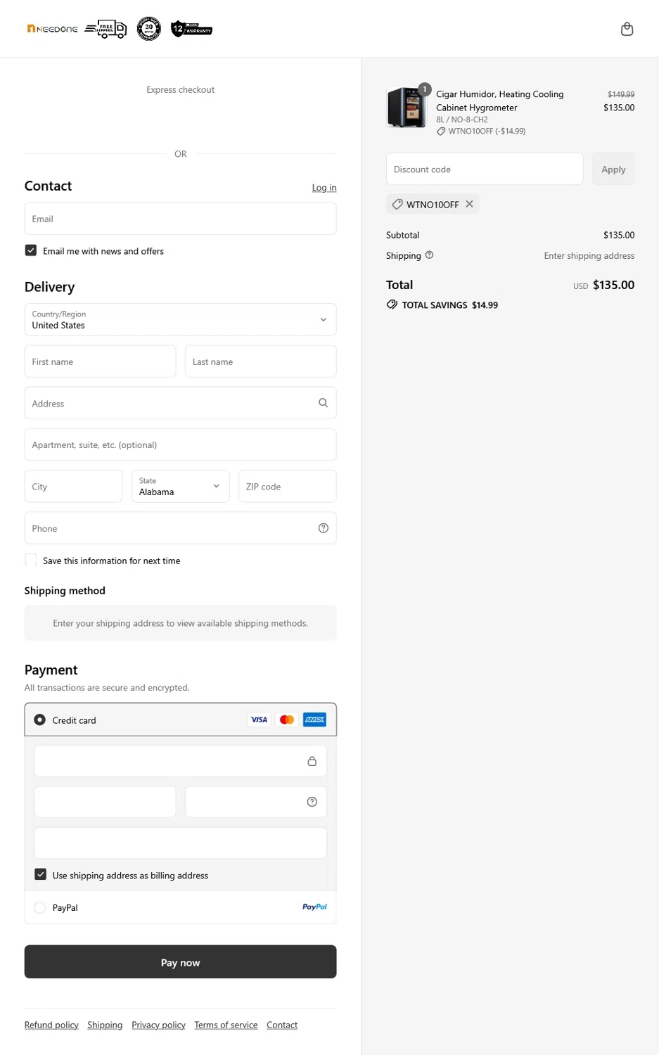 NEEDONE promo code screenshot showing code WTNO10OFF applied at NEEDONE checkout page. Uploaded by SimplyCodes community member WladimirV on Aug 27, 2025