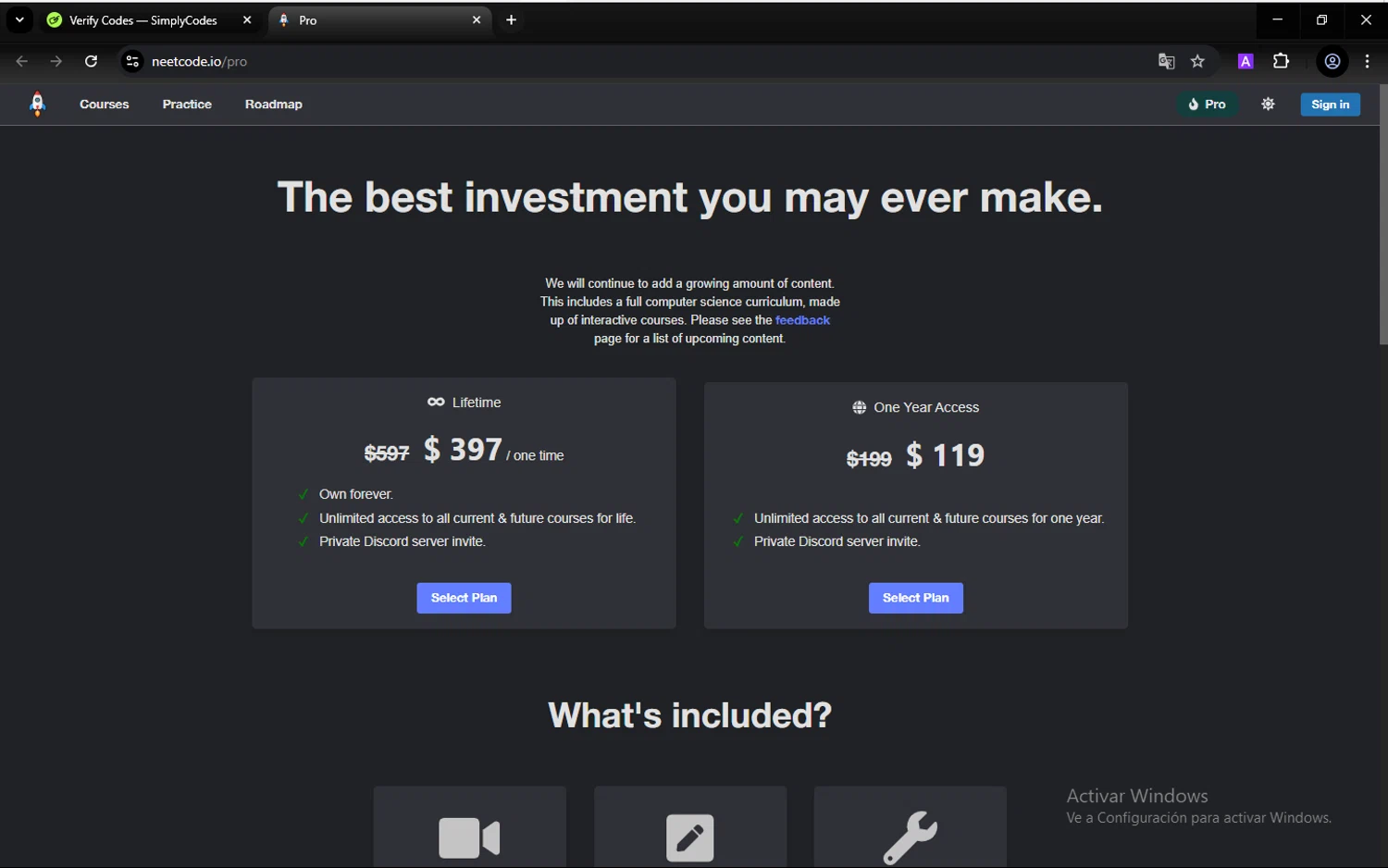 NeetCode promo code screenshot showing code JD4RA9NS applied at NeetCode checkout page. Uploaded by SimplyCodes community member CarlesPlanas on Mar 27, 2025