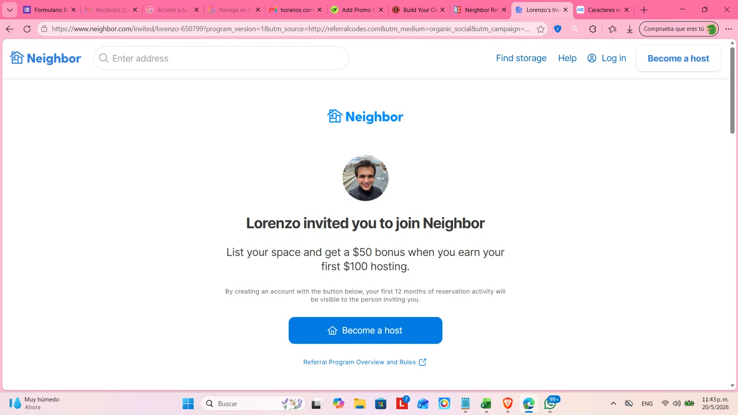 Neighbor promo code screenshot showing code lorenzo-650799 applied at Neighbor checkout page. Uploaded by SimplyCodes community member cosita on May 21, 2026