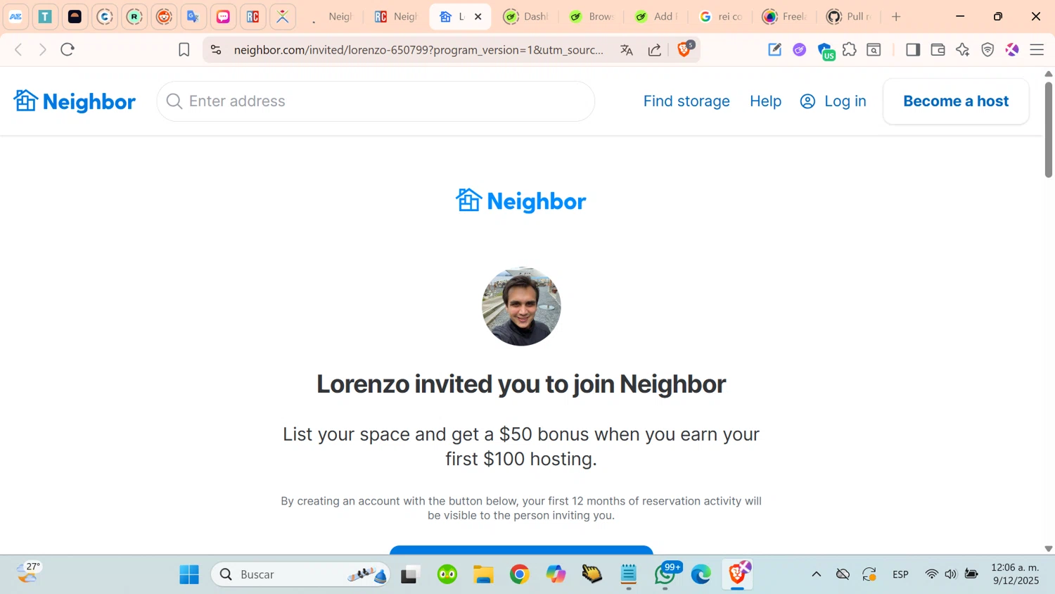 Neighbor promo code screenshot showing code lorenzo-650799 applied at Neighbor checkout page. Uploaded by SimplyCodes community member cosita on Dec 9, 2025