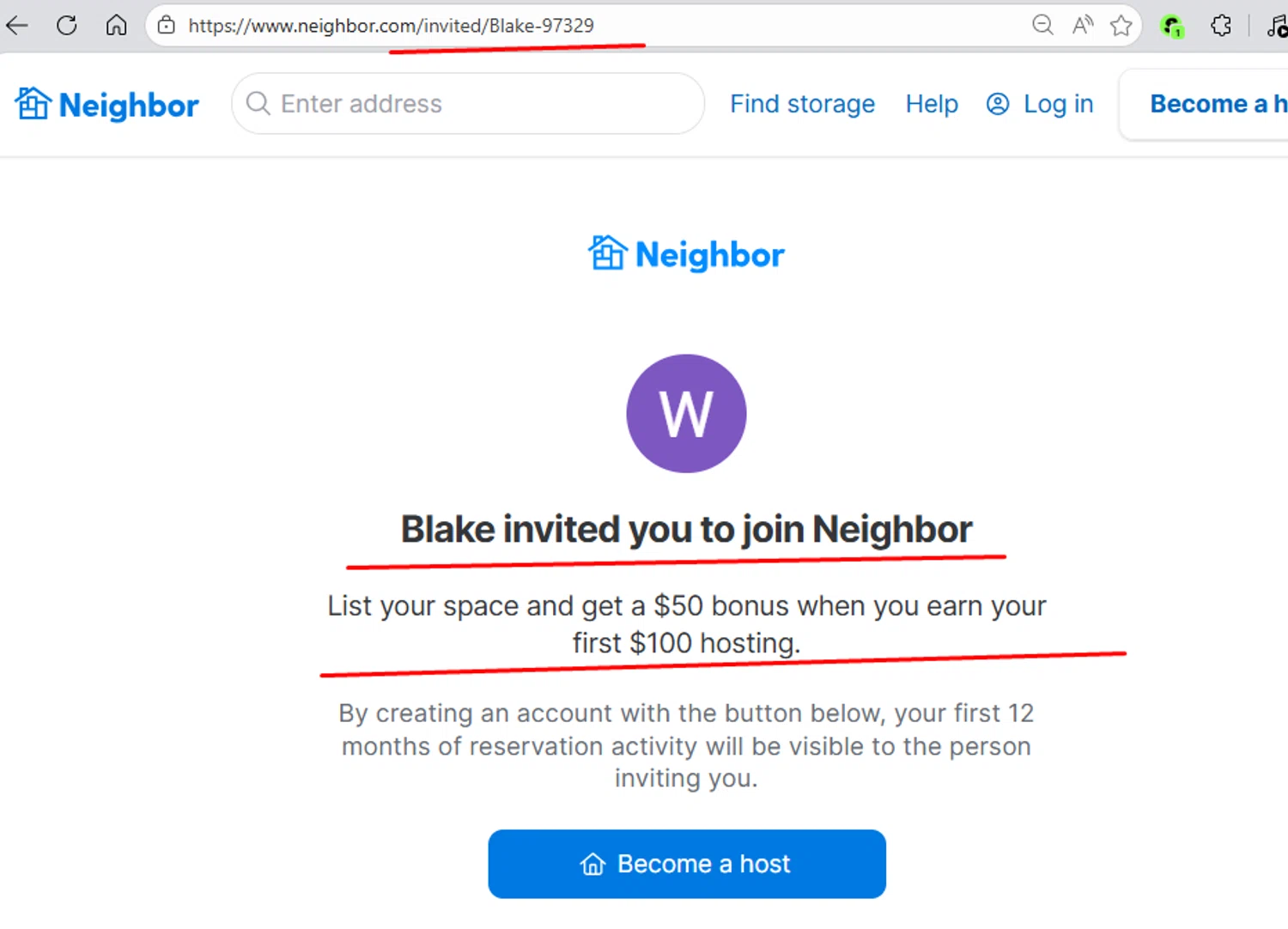Neighbor promo code screenshot showing code Blake-97329 applied at Neighbor checkout page. Uploaded by SimplyCodes community member paola49520 on Feb 1, 2026
