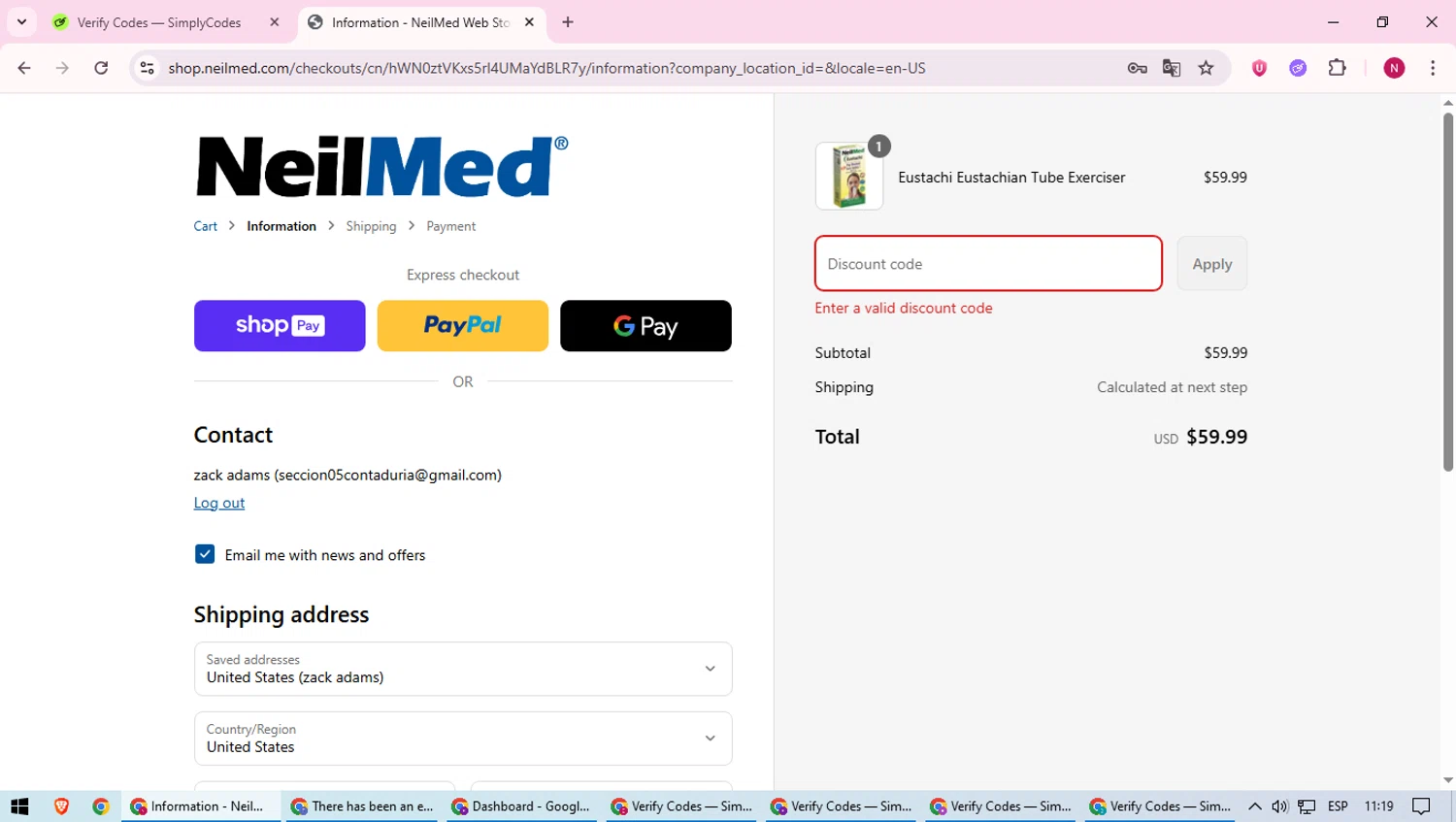 NeilMed promo code screenshot showing code 4JULY15 applied at NeilMed checkout page. Uploaded by SimplyCodes community member CoinWizard8578 on Jul 24, 2025