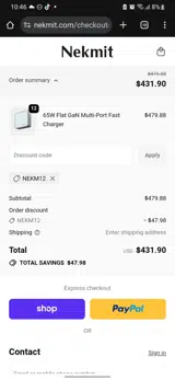 nekm12 coupon verification screenshot