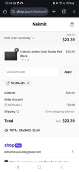NEMIAS45 coupon verification screenshot
