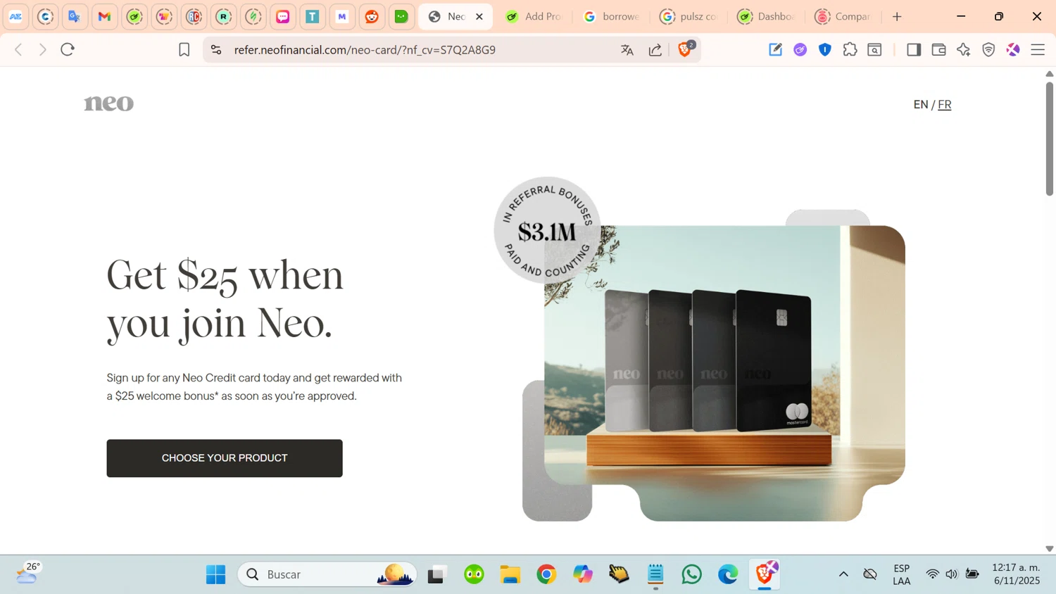 Neo Financial promo code screenshot showing code S7Q2A8G9 applied at Neo Financial checkout page. Uploaded by SimplyCodes community member cosita on Nov 6, 2025