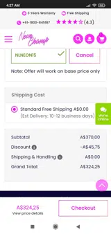 NLNEON15 coupon verification screenshot