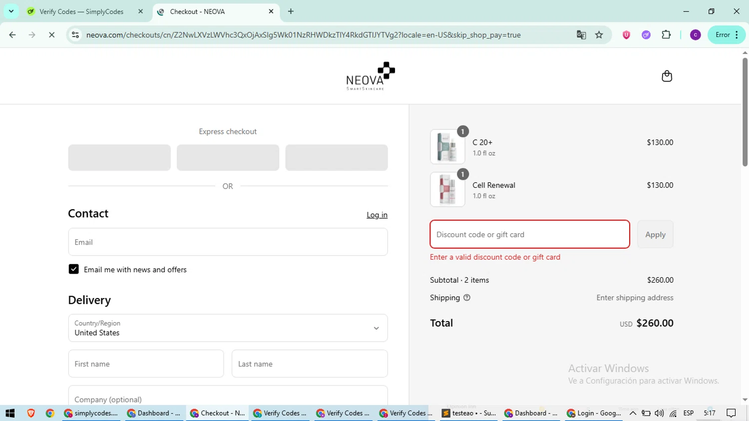 Neova discount code screenshot showing code SPF2025 applied at Neova checkout page. Uploaded by SimplyCodes community member suieeloves on Jun 9, 2025