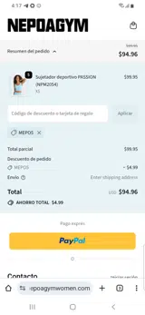 MEPO5 coupon verification screenshot