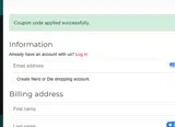 Nerd or Die coupon verification screenshot