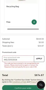 Nespresso coupon verification screenshot