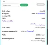 NESSYBF70 coupon verification screenshot