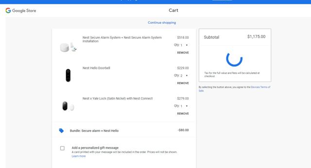 Nest checkout page showing Nest promo code box | Screenshot taken by SimplyCodes community member on Jul 13, 2020