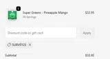 SURVEY25 coupon verification screenshot