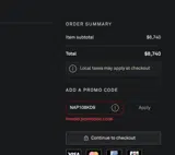 NAP108KD9 coupon verification screenshot