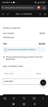 NAP10FPX coupon verification screenshot