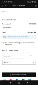 NAP10FPX coupon verification screenshot