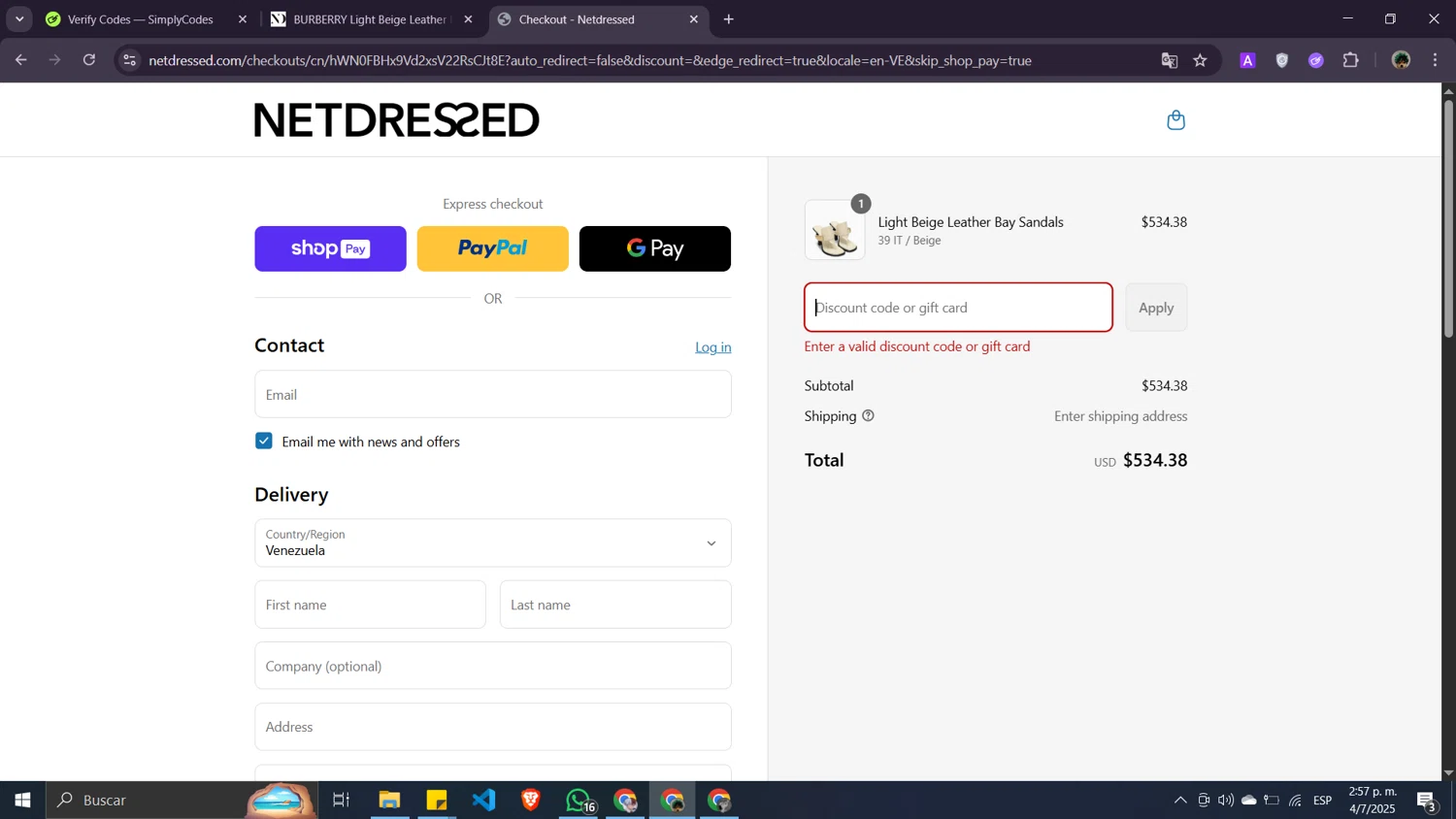 Netdressed discount code screenshot showing code 4JULYS applied at Netdressed checkout page. Uploaded by SimplyCodes community member Moisesdk0 on Jul 4, 2025