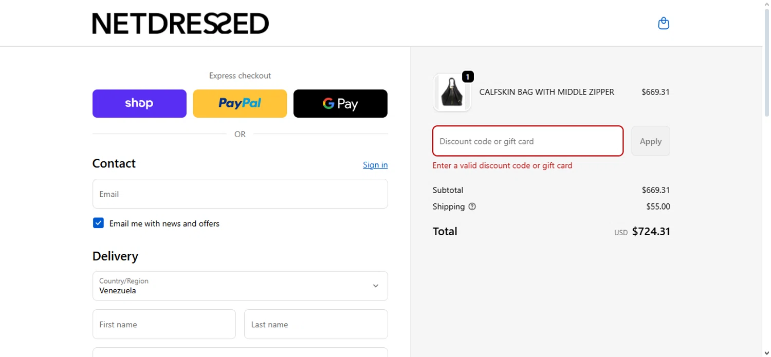 Netdressed discount code screenshot showing code DANIEL3OFF applied at Netdressed checkout page. Uploaded by SimplyCodes community member Nubelinda on Oct 2, 2025