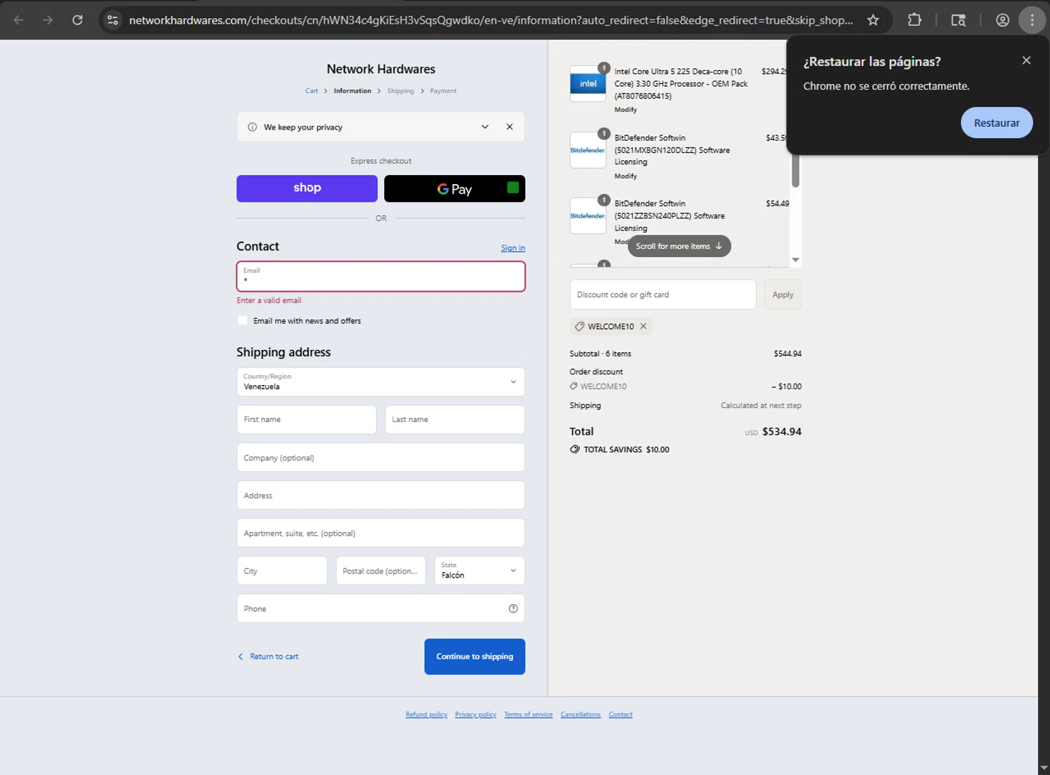 Networking Hardwares promo code screenshot showing code WELCOME10 applied at Networking Hardwares checkout page. Uploaded by SimplyCodes community member MRDEAL on Sep 17, 2025