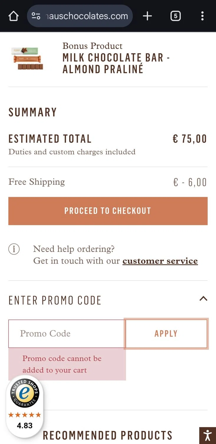 Neuhaus Chocolate promo code screenshot showing code BOURY applied at Neuhaus Chocolate checkout page. Uploaded by SimplyCodes community member CleverLynx5188 on Oct 3, 2025