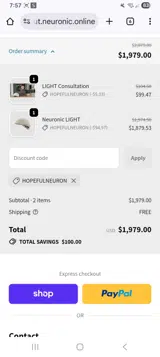 Hopefulneuron coupon verification screenshot
