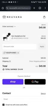 HEADPHONES coupon verification screenshot
