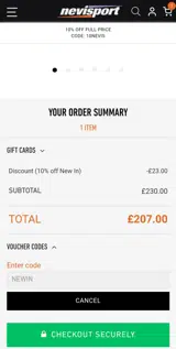 NEWIN coupon verification screenshot