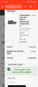 10nevis coupon verification screenshot