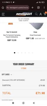 Flash10 coupon verification screenshot
