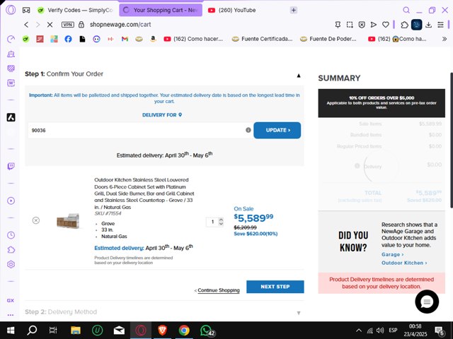NewAge Products checkout page showing NewAge Products discount code box | Screenshot taken by SimplyCodes community member on Apr 23, 2025
