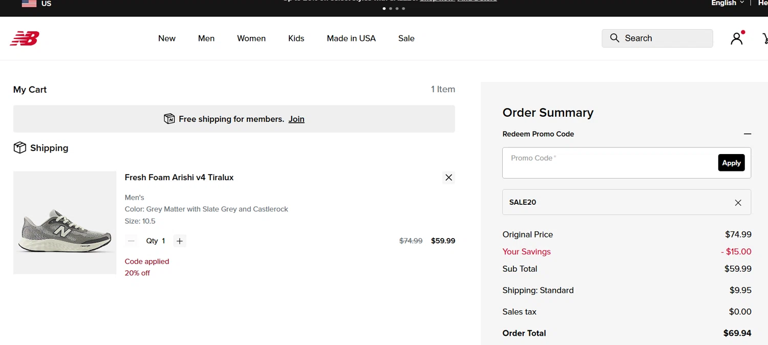 new balance online promo code