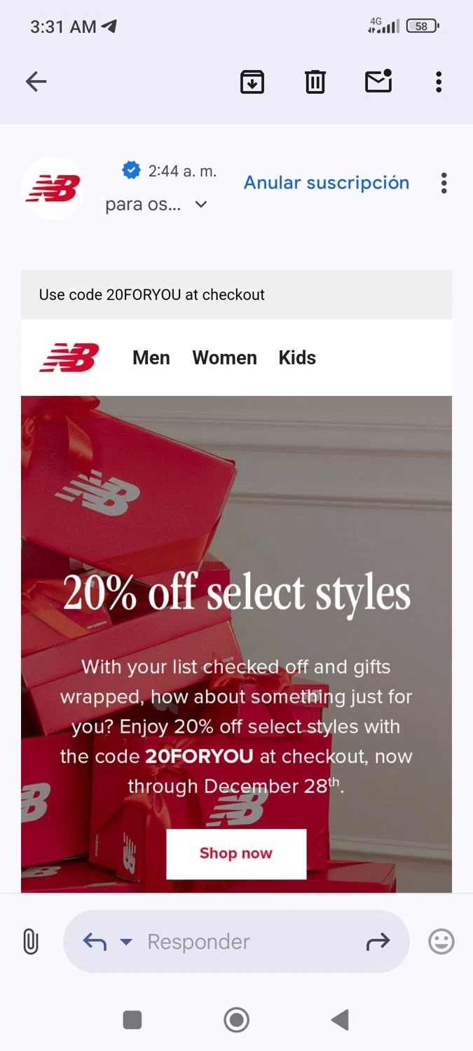 New balance 20 off code hotsell