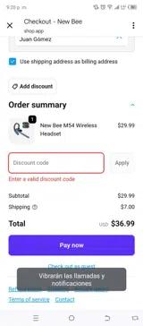 NEW25 coupon verification screenshot