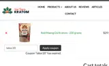 New Dawn Kratom coupon verification screenshot