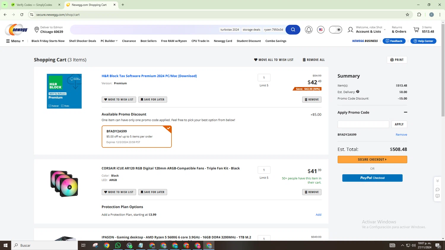 where to use Newegg promo code box